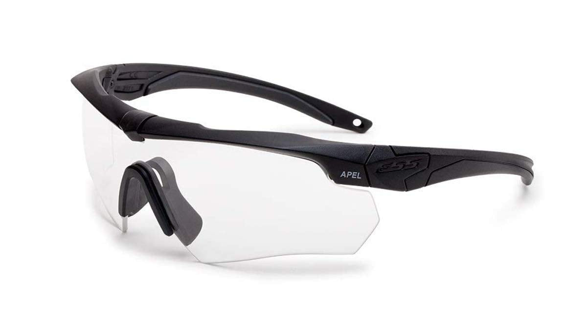 ESS Sunglasses Crossbow ONE Black with Clear Anti-Fog Lens Sunglasses