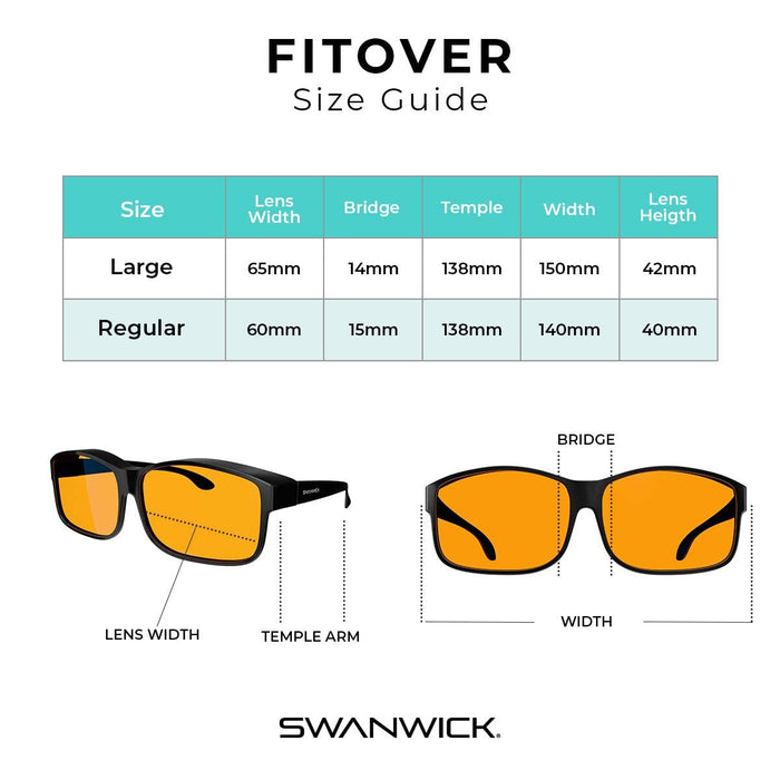 Swanwick Fitover Night Black Regular Blue Light Blocking Glasses