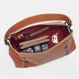 Hammitt Women's Bryant Medium  Leather Purse With Strap Saddle Brown/Bronze