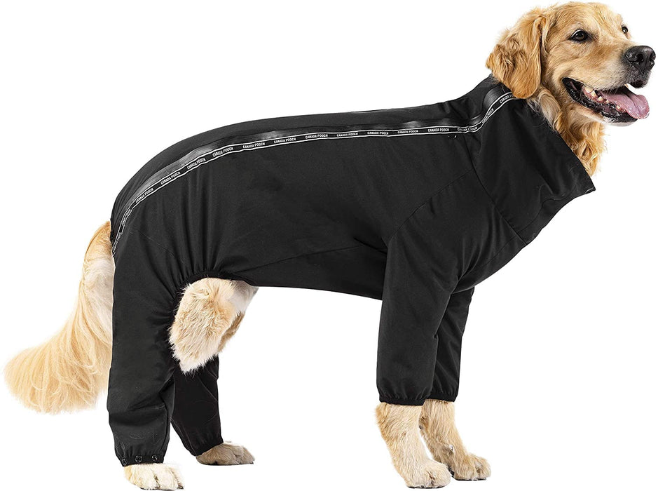 Canada Pooch Slush Suit Size 16 Black Water-Resistant Dog Bodysuit