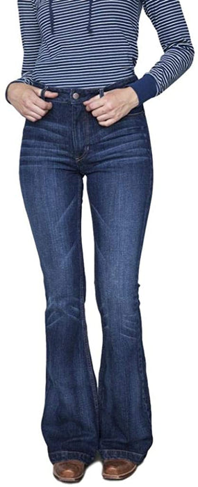 Kimes Ranch Women's Jennifer Blue 4W x 32L High-Rise Wide Flare Jeans