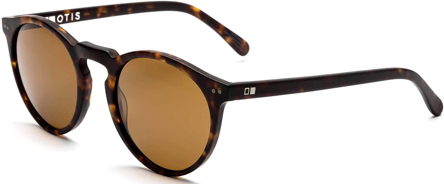 Otis Eyewear Omar Matte Dark Tort Brown Polarized Mineral Lens Sunglasses