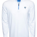 White Water Medium Navy Montauk Performance Breathable 1/4 Zip Pullover Shirt - Sports by Sager