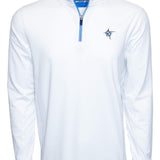 White Water Medium Navy Montauk Performance Breathable 1/4 Zip Pullover Shirt - Sports by Sager