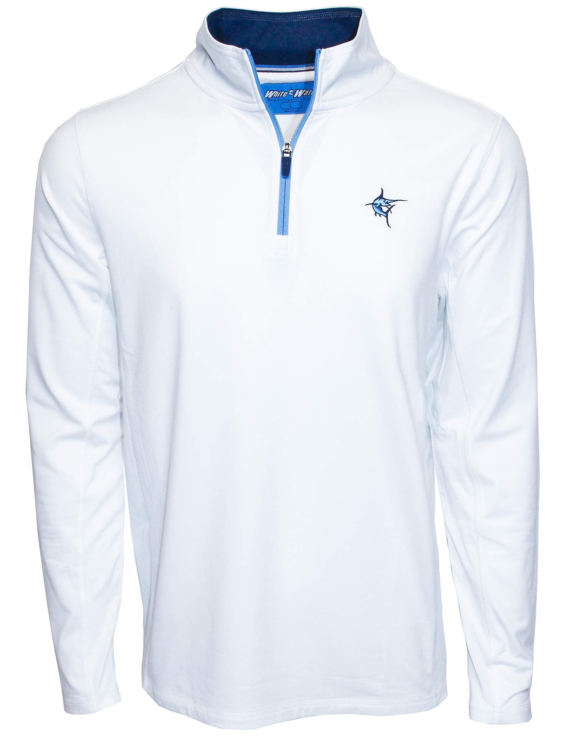 White Water Medium Navy Montauk Performance Breathable 1/4 Zip Pullover Shirt - Sports by Sager