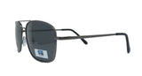 Sager Eyewear Gunmetal Wire Spatula Polarized UV Grey Lens Aviator Sunglasses