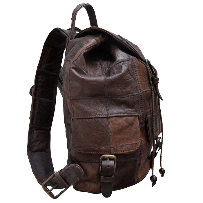 Tag Safari Leather Safari Backpack PatchWork Kilimanjaro - Brown - One Size