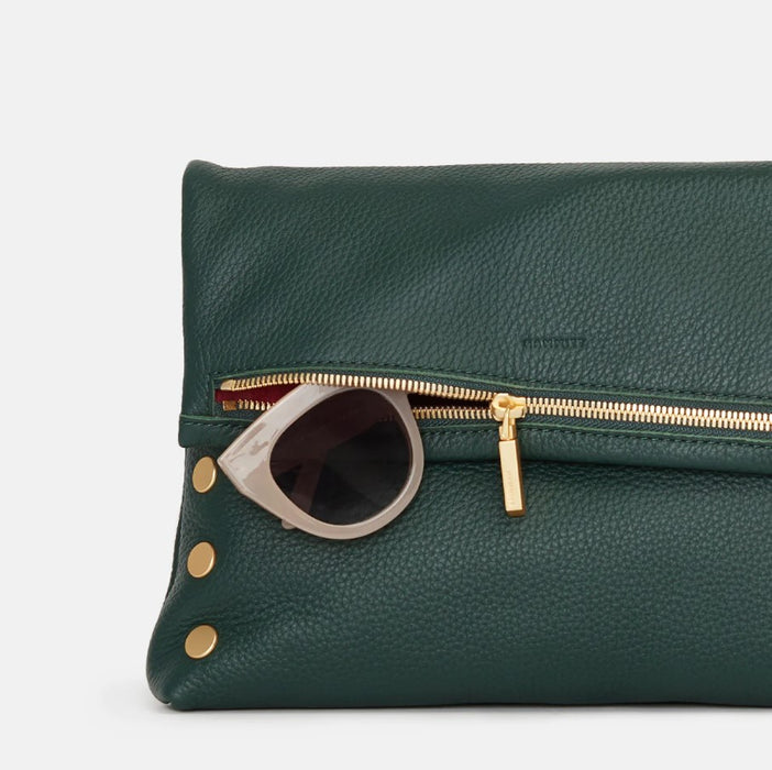 Hammitt Women's VIP Large Leather Purse With Strap Grove Green/Brushed Gold