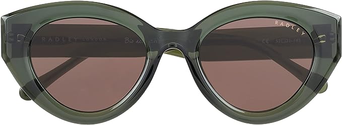 Radley London Women's 6502 Palm Leaf Green Oversized Cat Eye Sunglasses
