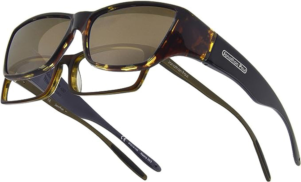 Jonathan Paul Fitovers Large Neera Leopard Black Polarvue Amber Sunglasses