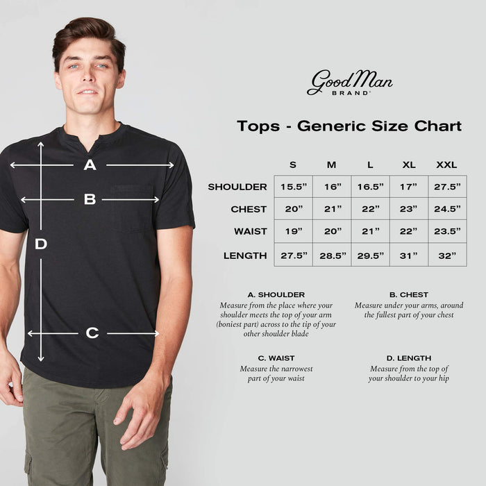 Good Man Brand Medium Sea Premium Cotton Jersey V-Notch Neck Crew Shirt