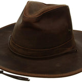 Henschel Brown/Oiled Small Weekend Walker 1154 100% Leather UPF 50 Hat