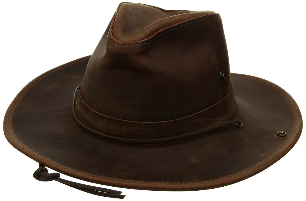 Henschel Brown/Oiled Small Weekend Walker 1154 100% Leather UPF 50 Hat