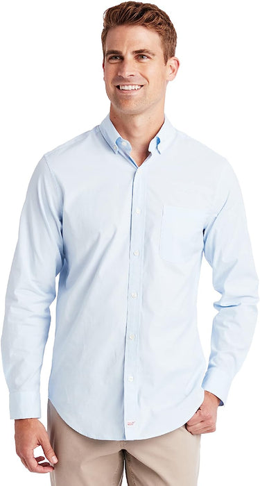 Vineyard Vines Men's Classic Fit Stretch Poplin Solid Cotton Button-Down Shirt