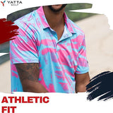 Yatta Golf Mens Standout Performance Short Sleeve Golf Polo Shirt