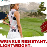 Yatta Golf Womens Standout Performance Sleeveless V-Neck Golf Polo Shirt