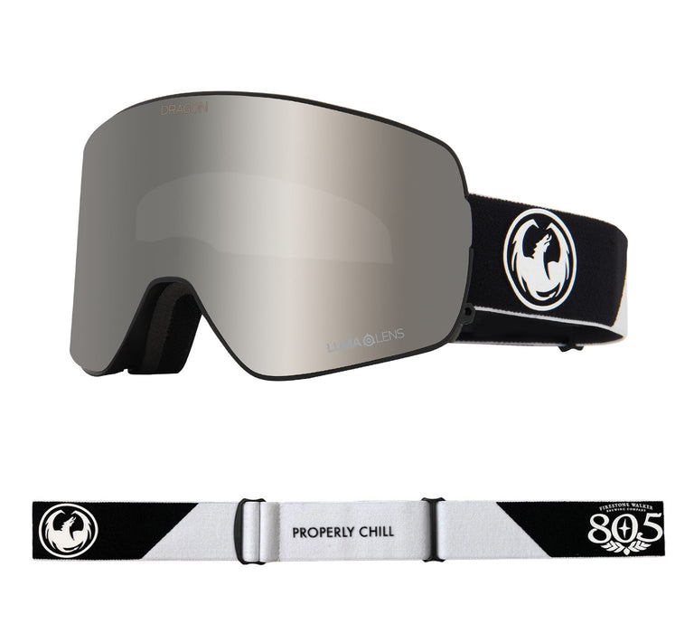 Dragon Alliance NFX2 805 Collab /Lumalens Silver Ion Snow Goggles