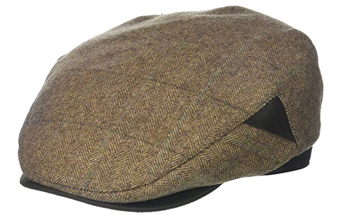 Henschel Aberdeen X-Large Brown Italian Wool Herrringbone Plaid Ivy Hat