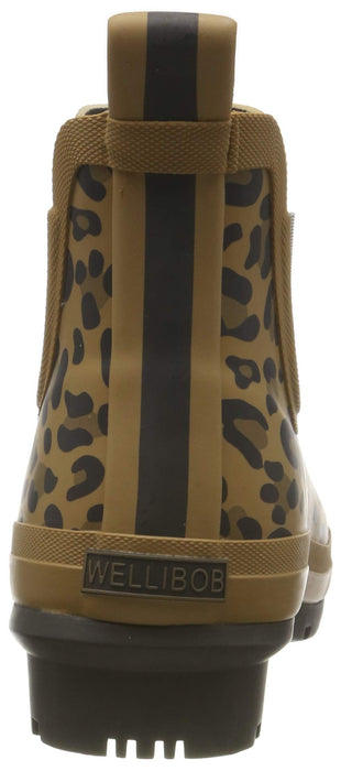Joules Women's Wellibob Tan Leopard Size 6 Short Height Rain Boot