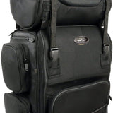 Milwaukee Leather SH680 Black Leather Motorcycle Sissy Bar Travel Bag