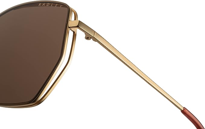Radley London Women's 6500 Matte Gold/Orange Oversized Square Sunglasses