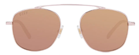 DIFF Eyewear Women's Asher Rose Gold + Brown Mirror Lens Sunglasses