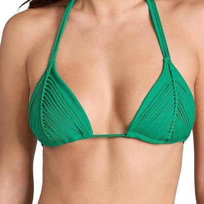 PQ Swim Women's Isla Triangle Bikini Top - Back Tie Closure, Removable Padding, Women's Swimsuit Top