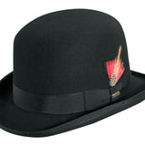 Scala Men's Furlong Wool Felt and Grosgrain Trim Derby Bowler Hat