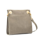 Hammitt Women's Tony Medium Leather Purse With Strap Pewter/Gold With Zipper