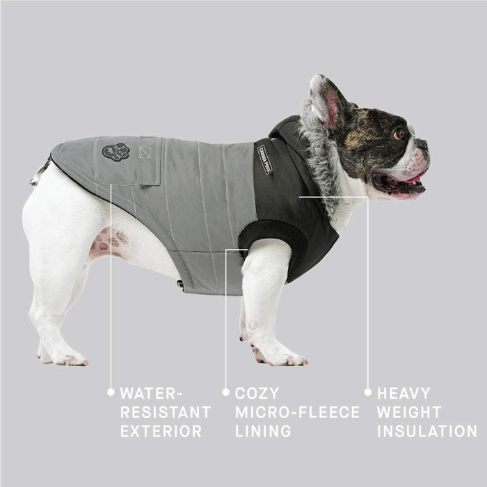 Canada Pooch True North Parka Size 12 Grey Reflective Insulated Dog Coat
