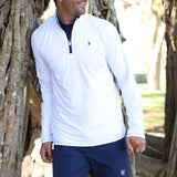 White Water Medium Navy Montauk Performance Breathable 1/4 Zip Pullover Shirt - Sports by Sager