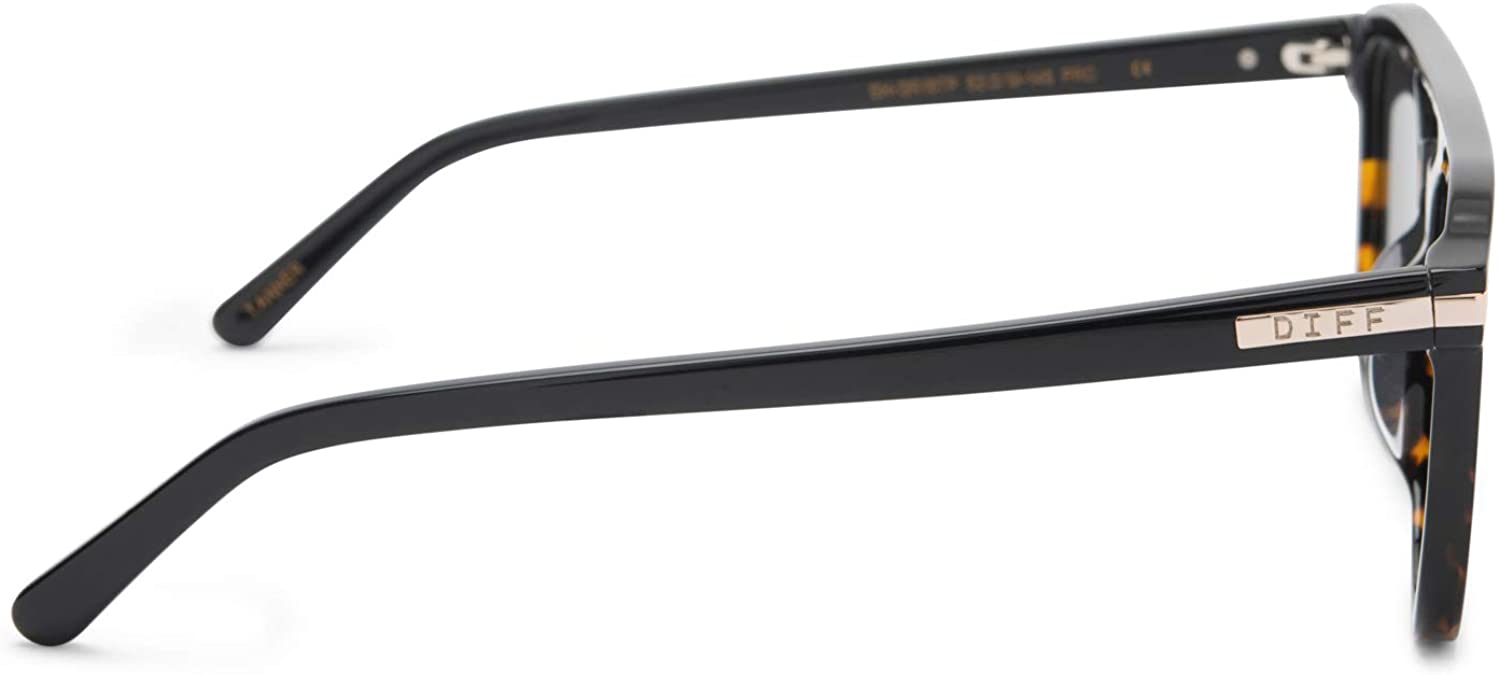 DIFF Eyewear Unisex Tanner Shadow Tortoise + Grey Polarized Lens Sunglasses