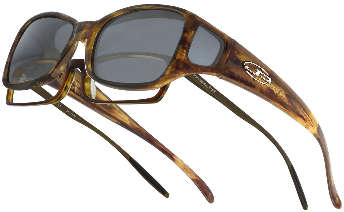 Jonathan Paul Fitovers Medium Dahlia Tiger Eye Polarized Gray Sunglasses