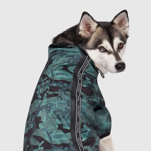 Canada Pooch Slush Suit Size 20 Green Camo Water-Resistant Dog Bodysuit