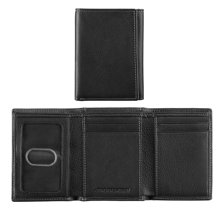 Johnston & Murphy Men's Tri Fold RFID Wallet Black