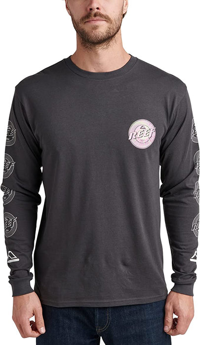 Reef Mens Venice(phantom) Size Large Long Sleeve Graphic T-Shirt