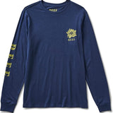 Reef Mens Blues/Insignia Blue Size XX-Large Long Sleeve Graphic T-Shirt