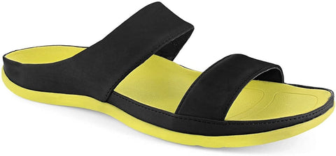 Strive Women's Chia Black/Citrus Size 7.5 Built-in Arch Support Orthotic Sandal