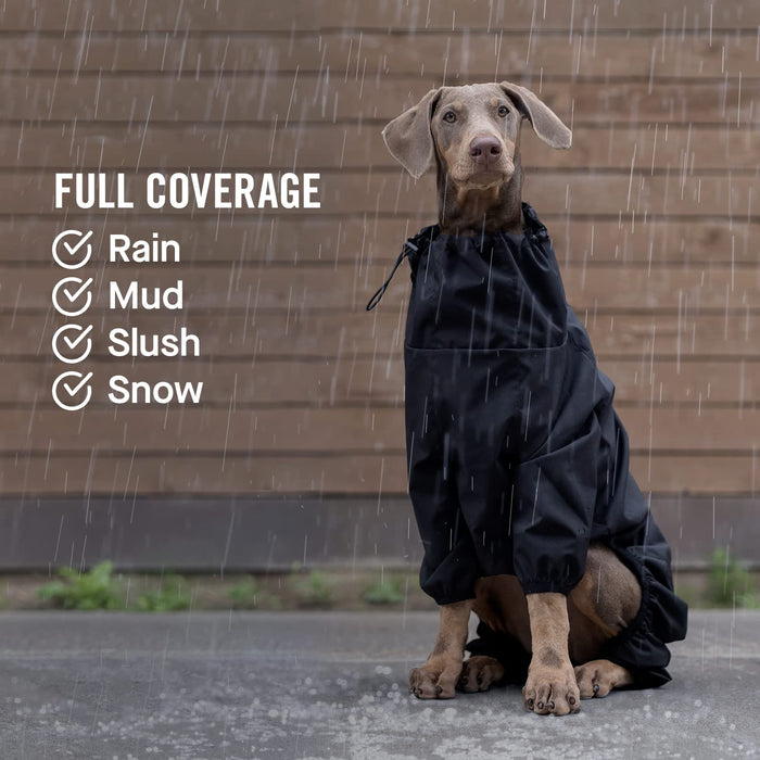 Canada Pooch Slush Suit Size 18 Black Water-Resistant Dog Bodysuit