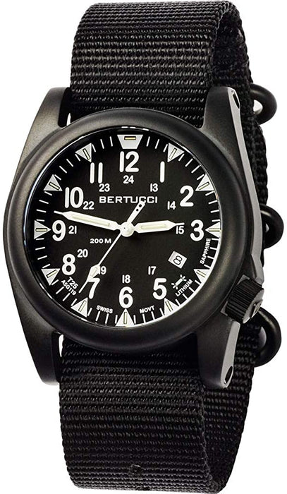 Bertucci A-5S Ballista Black Nylon Strap 40mm Black Stainless Dial Field Watch