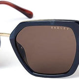 Radley London Women's 6503 Tranquil Blue and Gold Designer Square Sunglasses