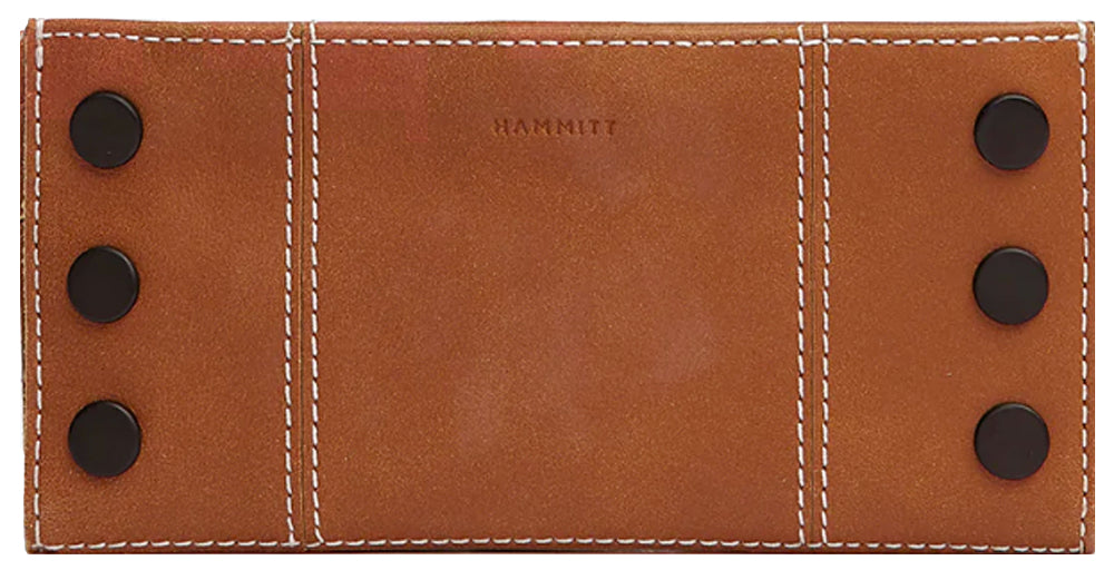 Hammitt Women's 110 North Folding Leather Wallet Saddle Brown/Bronze With Zipper