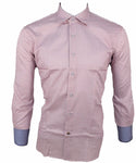 Luchiano Visconti Medium White W/ Red Cross Design Long Sleeve Shirt