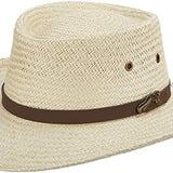 Scala Men's Palm and Raffia Fiber Gambler Fedora Hat