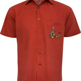 Bamboo Cay Merry Christmas Shirt Men Short Sleeve Embroidered Button-Down Shirts
