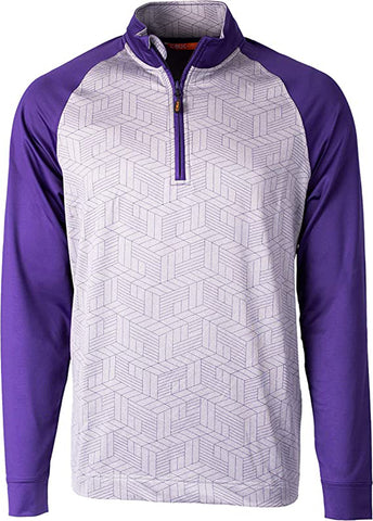 Cutter & Buck Men's All-Star Printed Half Zip Raglan Jacket (College Purple - Medium)