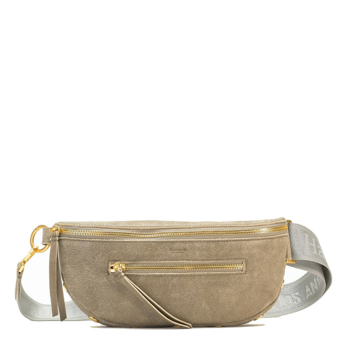 Hammitt Women's Pewter/Brushed Gold Charles Crossbody Leather Belt Bag