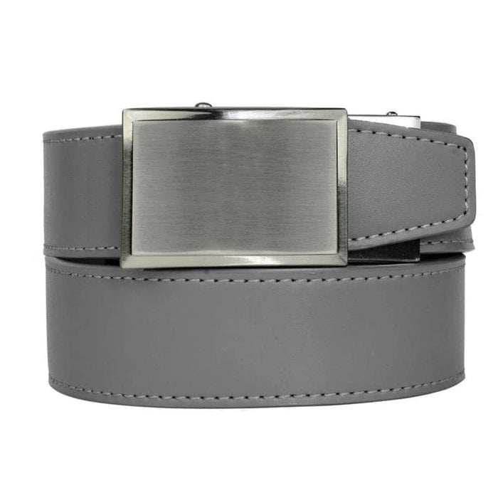 Nexbelt Go-In! Beveled Shield Grey V.3 Smooth Leather Belt