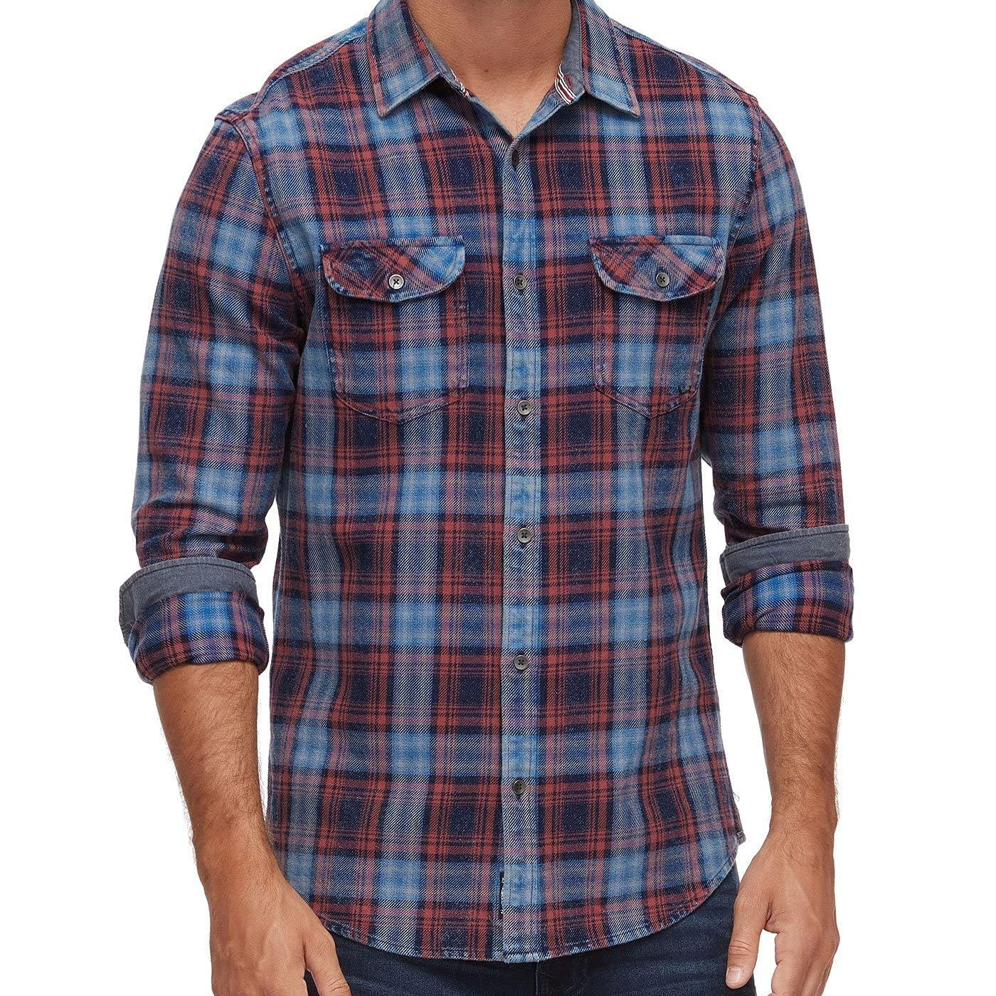 Flag & Anthem White/Tan/Grey Medium Henson Long Sleeve Button Down Shirt - Sports by Sager