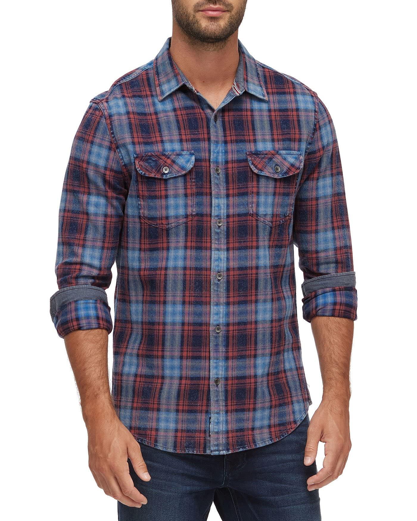 Flag & Anthem White/Tan/Grey Medium Henson Long Sleeve Button Down Shirt - Sports by Sager